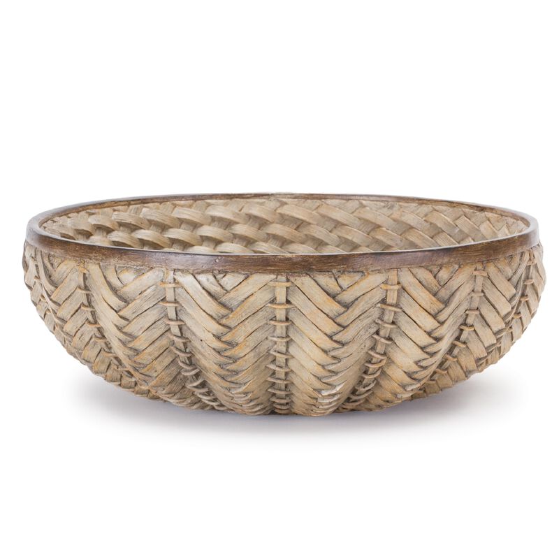 Decorative Wicker Design Bowl Set of 2 for Home Decor and Styling