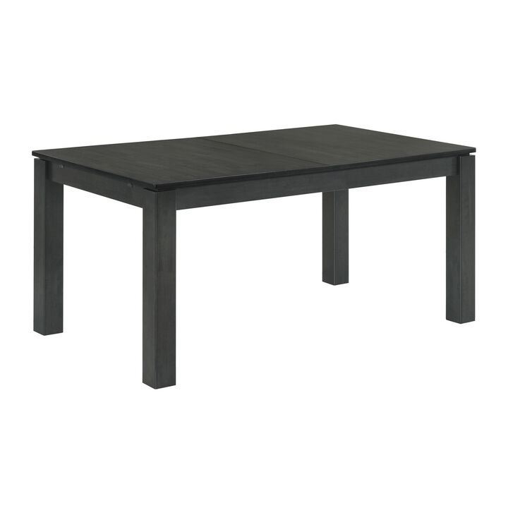 63-83 Inch Extendable Dining Table, Self Store Butterfly Leaf, Black Finish - Benzara