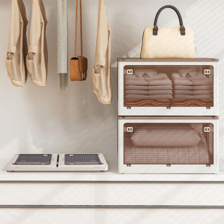 Hivvago 3-Pack Stackable Storage Bins with Lids with 5 Opening Ways