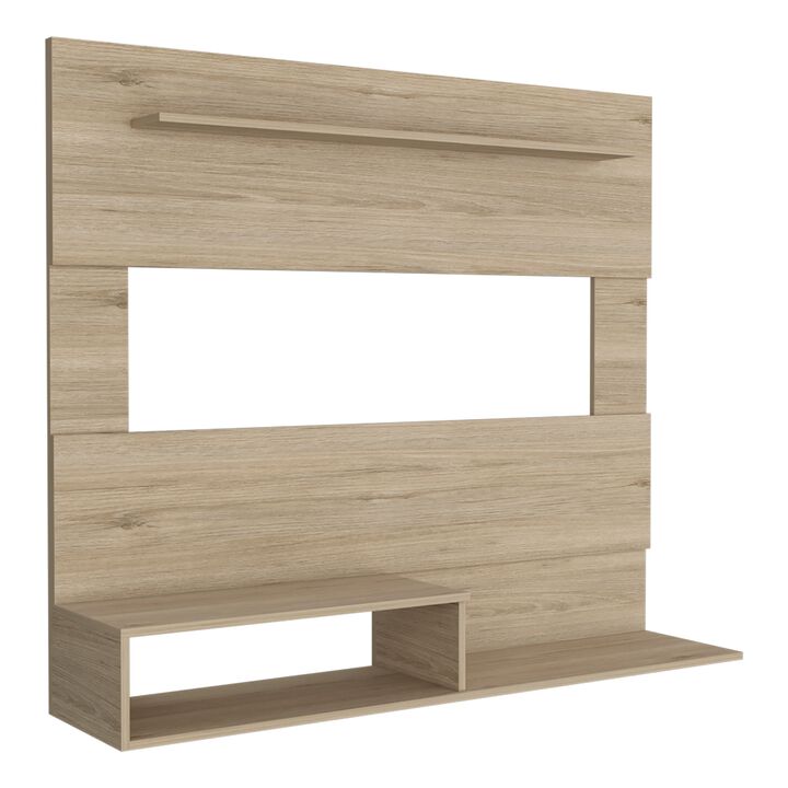 Being Floating Entertainment Center, One Superior Shelf, Two Shelves, Space For The TV�s up 55" -Light Pine