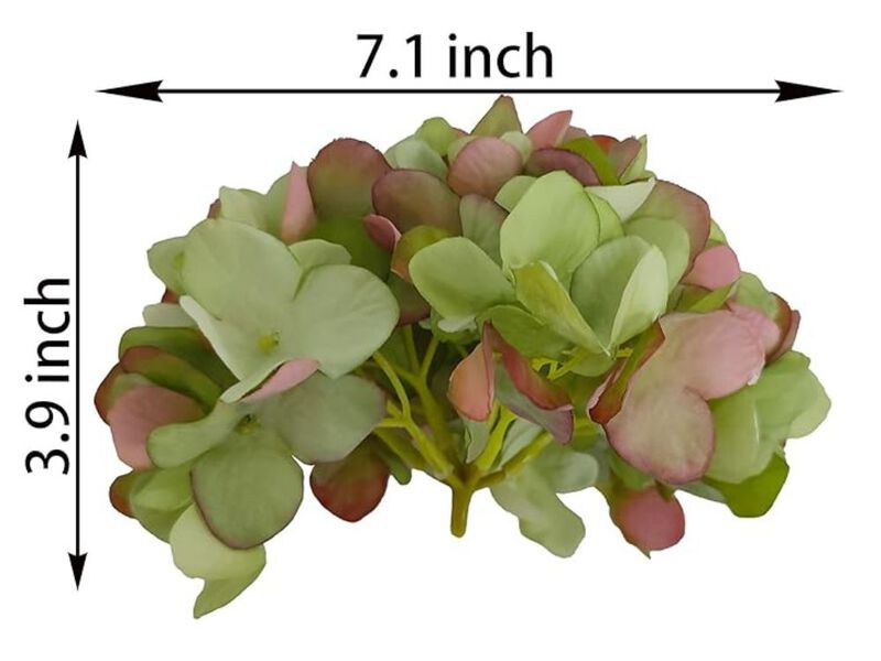 10 Piece Green Artificial Hydrangea Flower Heads Wedding Centerpiece Decor image number 2