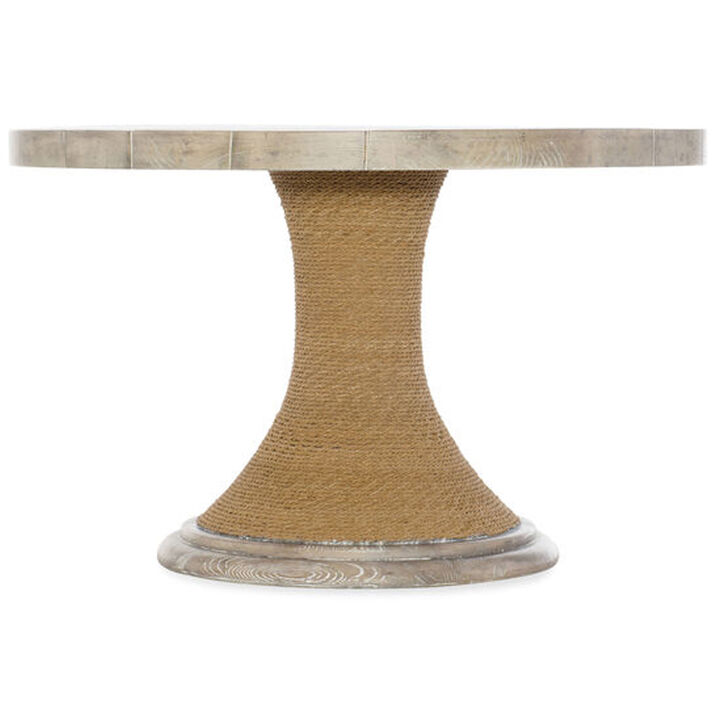 Amani 48" Round Pedestal Dining Table in Light Wood