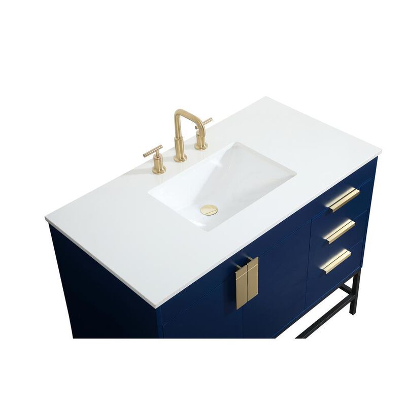 Elegant Kitchen and Bath 42 inch Single bathroom vanity in blue