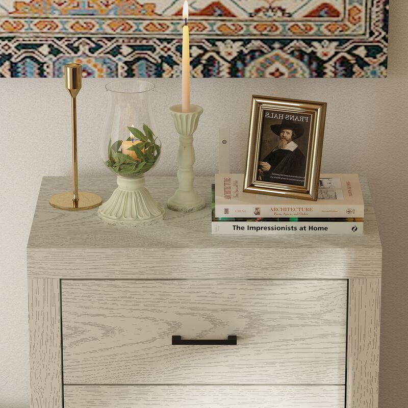 FUFU&GAGA 5-Drawer Chest for Bedroom Storage, (23.6" W x 15.7" D x 45.3" H), White