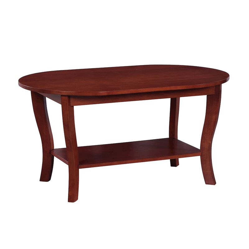 Convenience Concepts American Heritage Oval Coffee Table with Shelf