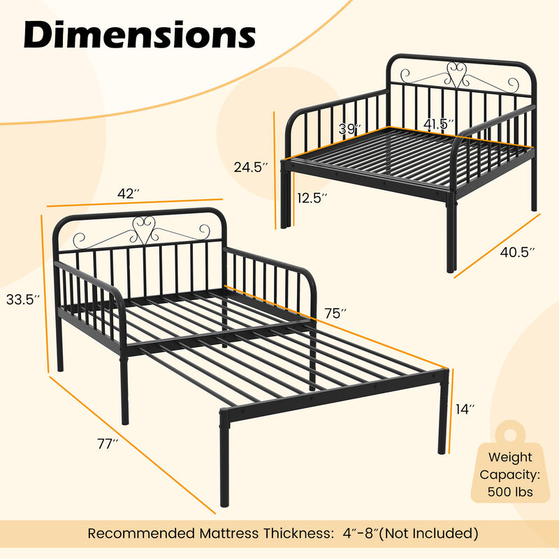 Daybed to Bed with Guardrails and Armrests for Safe and Versatile Sleeping Space image number 4