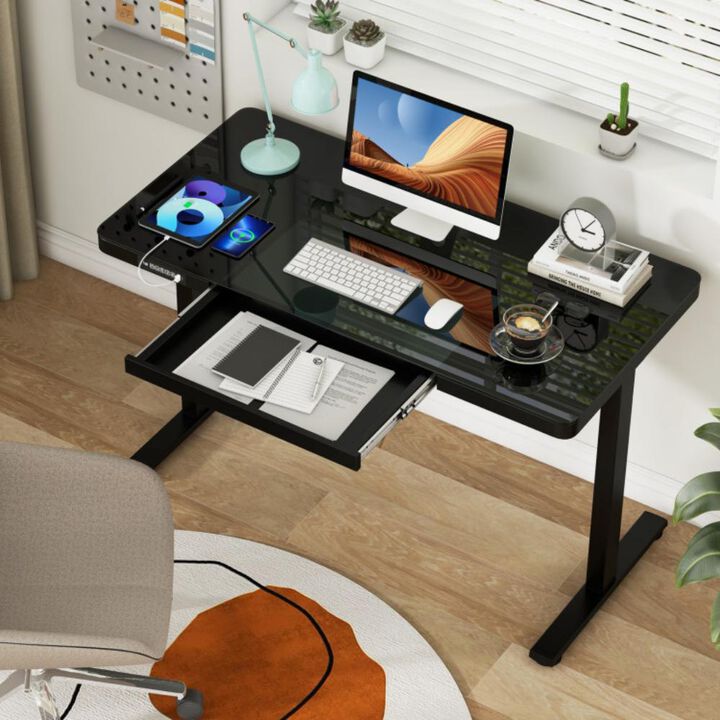 Hivvago 48-Inch Height Adjustable Electric Standing Desk with Drawer
