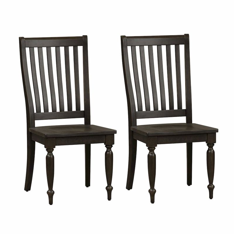 Liberty Furniture Harvest Home Slat Back Side Chair (RTA)-Set of 2 in Chalkboard image number 0