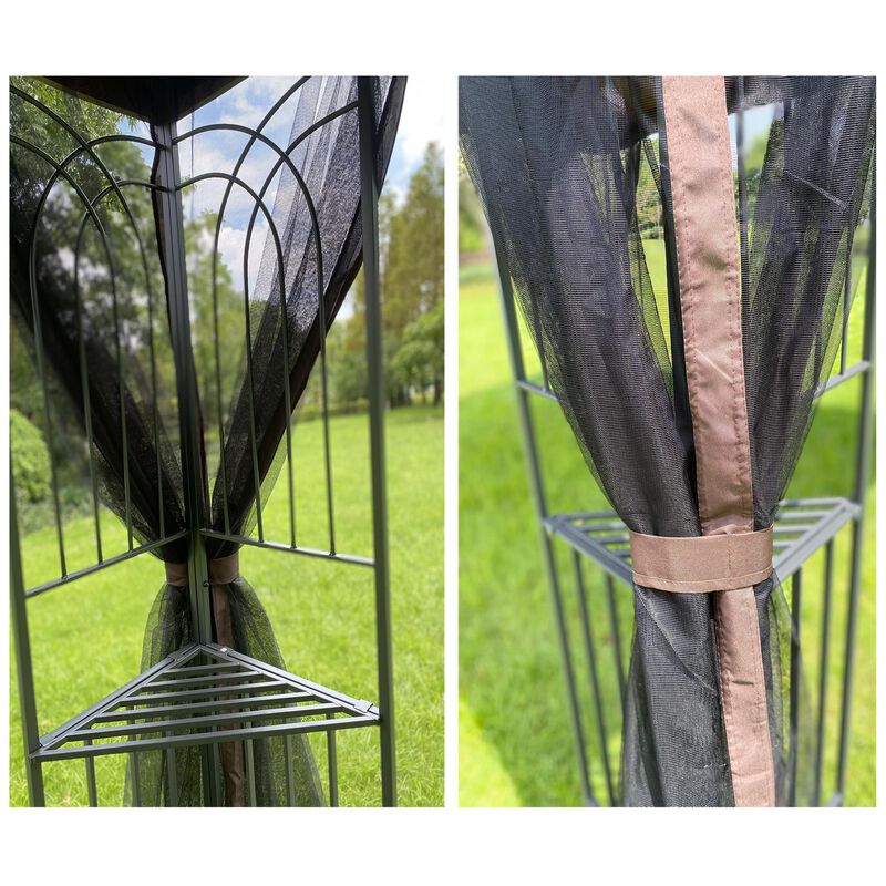 Outdoor Patio Gazebo Canopy Tent with Mosquito Net and Ventilated Roof