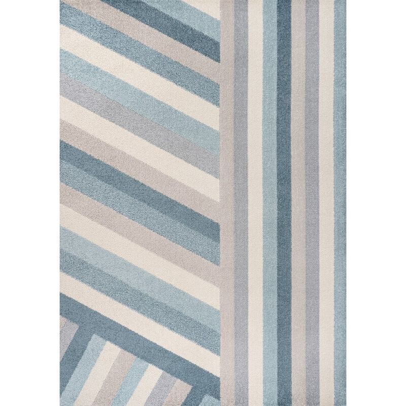 Retro Rainbow Contemporary Stripe Area Rug