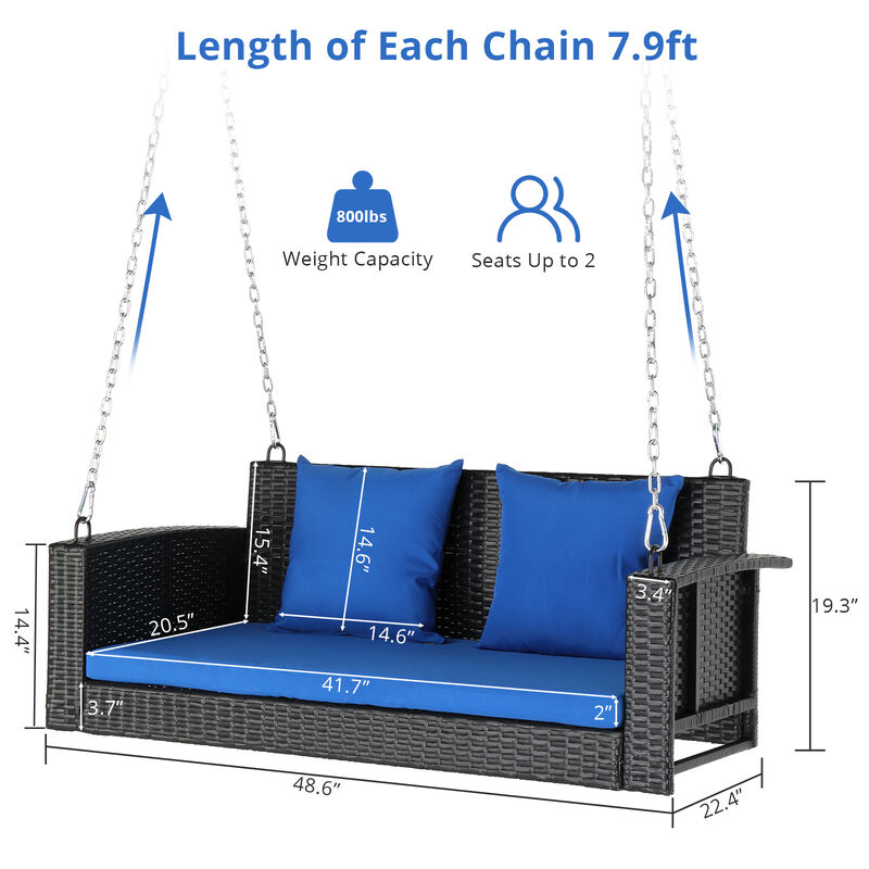 Rattan Hanging Chair Cushion, Cozy Patio or Garden Swing Chair Seat (Frame Sold Separately) image number 2