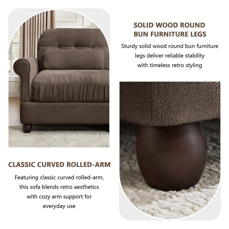 Juspep Mid Century Modern Chenille 3‑Seater Modular Sofa image number 4