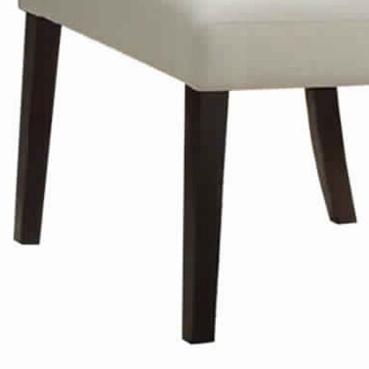 Upholstered Button Tufted Leatherette Dining Chair, Set Of 2,White-Benzara