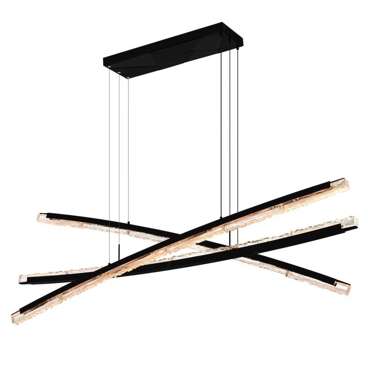 CWI Lighting Saber Integrated LED Black Chandelier