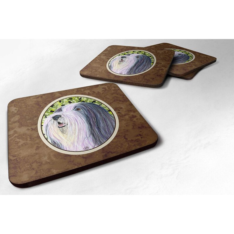 Caroline's Treasures SS8808FC Bearded Collie Foam Coasters (Set of 4), 3.5 H x 3.5 W, Multicolor image number 0