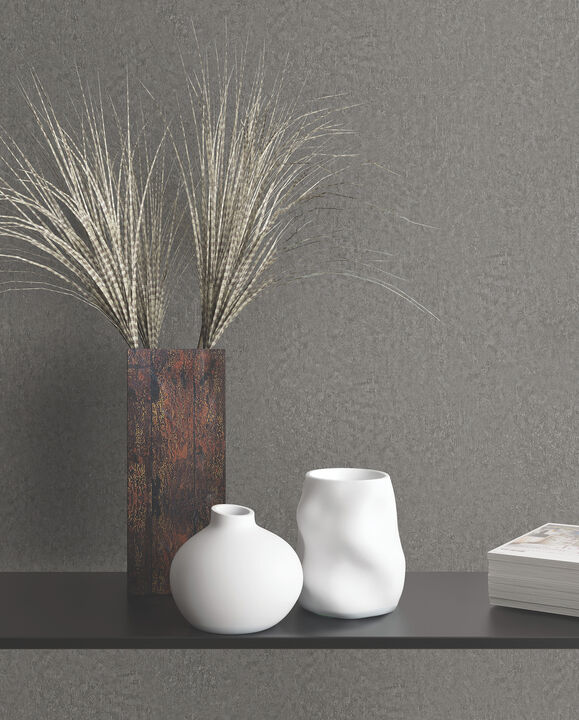 Jemma Dark Grey Distressed Wallpaper