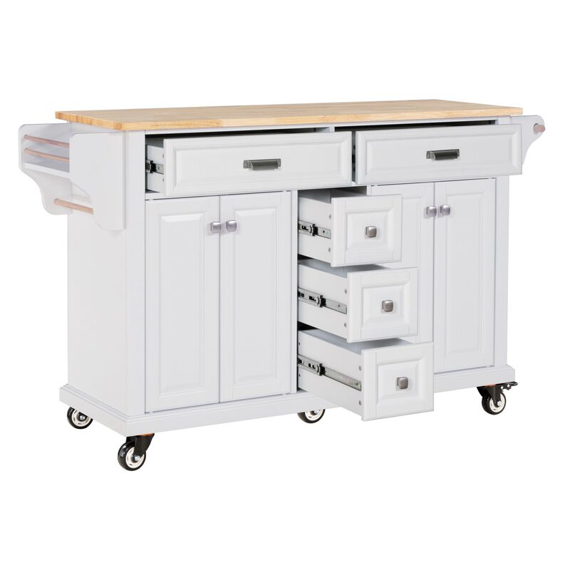 Streamdale Cambridge Natural Wood Top Kitchen Island with Storage image number 0