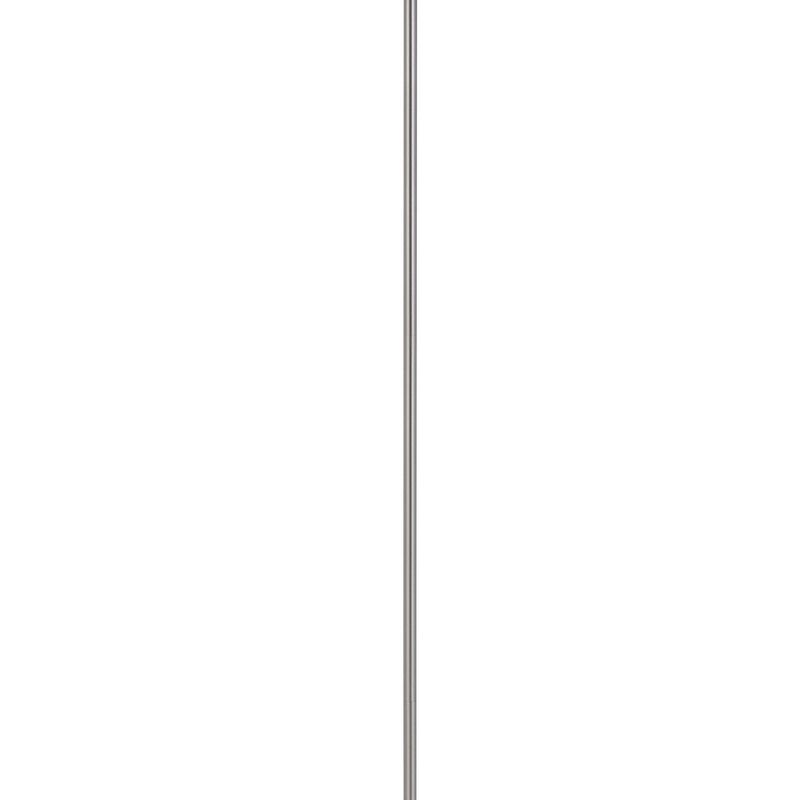Sie 59 Inch Floor Lamp, Aqua Blue Linen Shade, Round Base, Silver Metal - Benzara