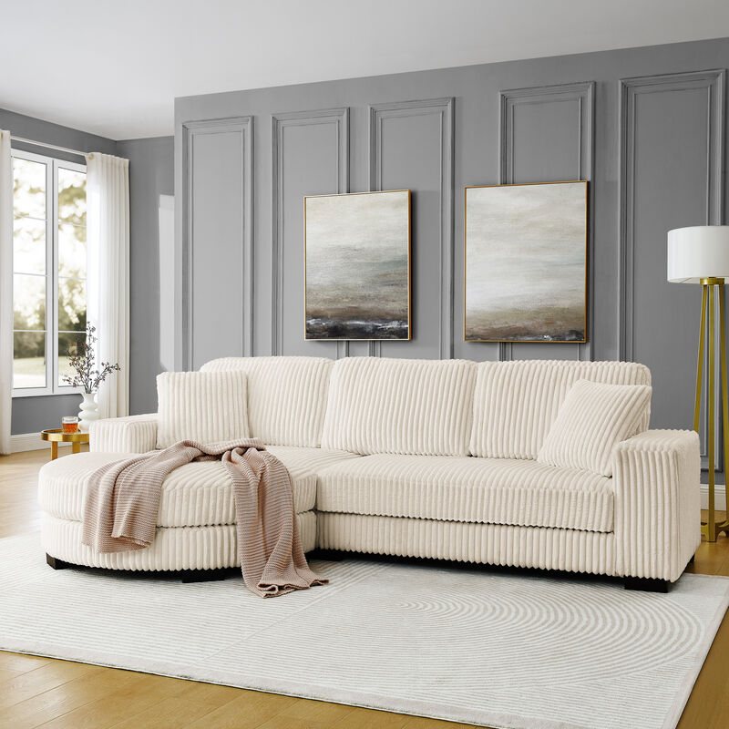 Merax Convertible Loveseat Sofa Bed with Arc Footstool image number 3