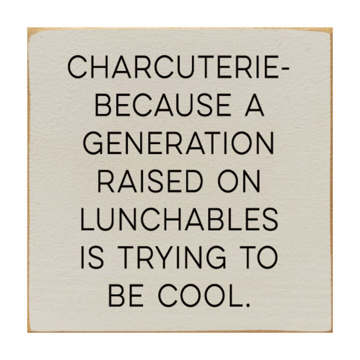 Humorous Charcuterie Wood Wall Sign Funny Kitchen Decor for Food Lovers