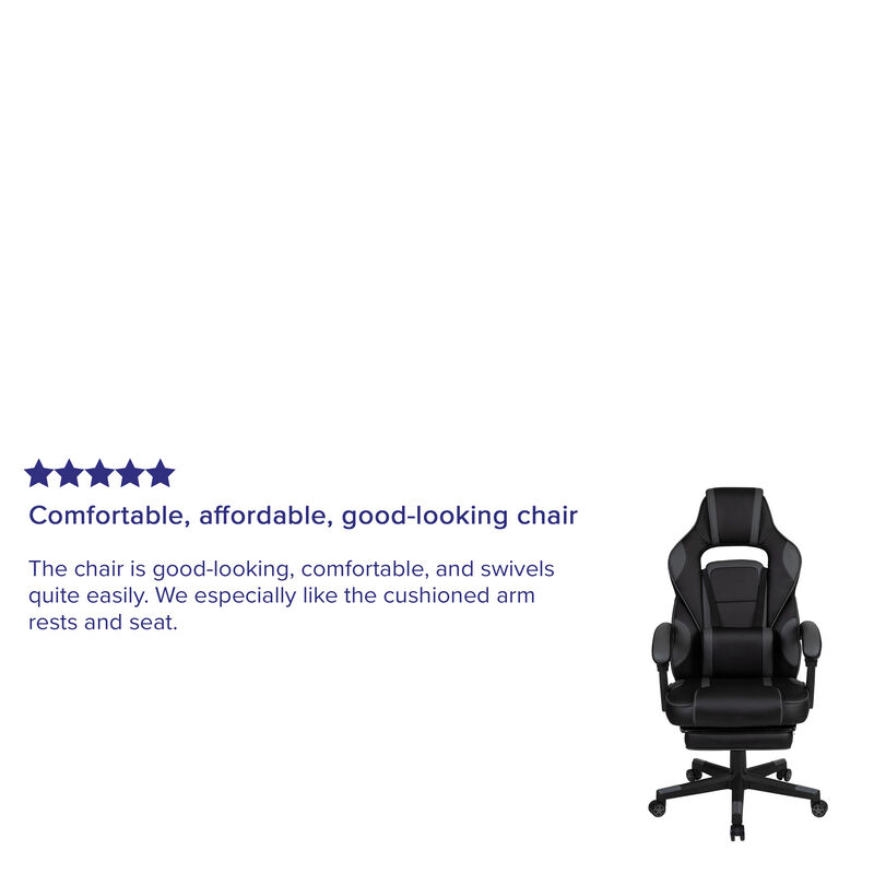 X40 Gaming Chair Racing Ergonomic Computer Chair with Fully Reclining Back/Arms, Slide-Out Footrest, Massaging Lumbar - / image number 3