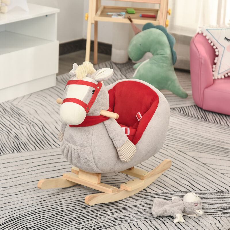 BreeBe Kids Musical Rocking Horse Ride-On Toy image number 7