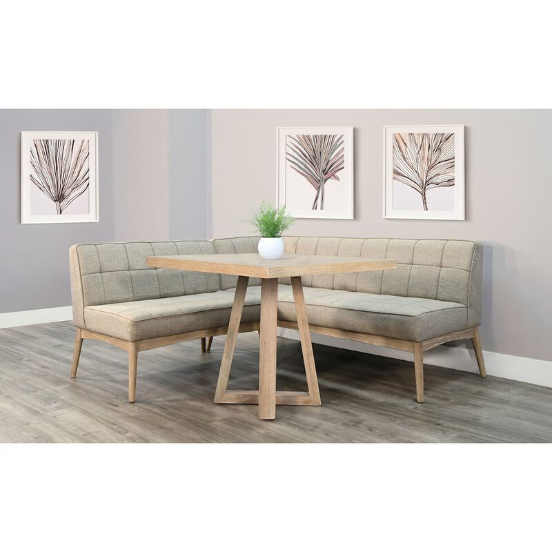 Sunny Designs Mia Mid-Century Modern Tufted Upholstered Corner Dining Bench image number 1