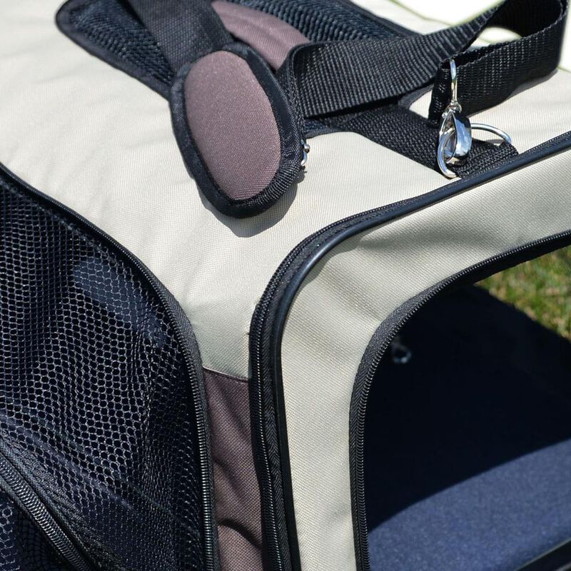 Armarkat Pet Carrier, Beige & Chocolate