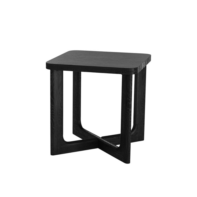 HomeRoots 24" Black Solid Wood Square End Table image number 2