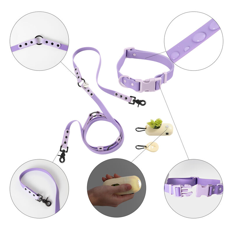 Luna Adjustable 6-in-1 Waterproof Hands-Free Leash and Collar with LED Flashlight