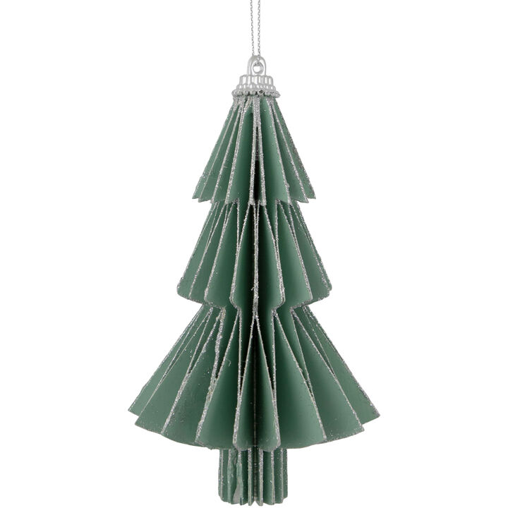 6" Glittered Green Christmas Tree Ornament