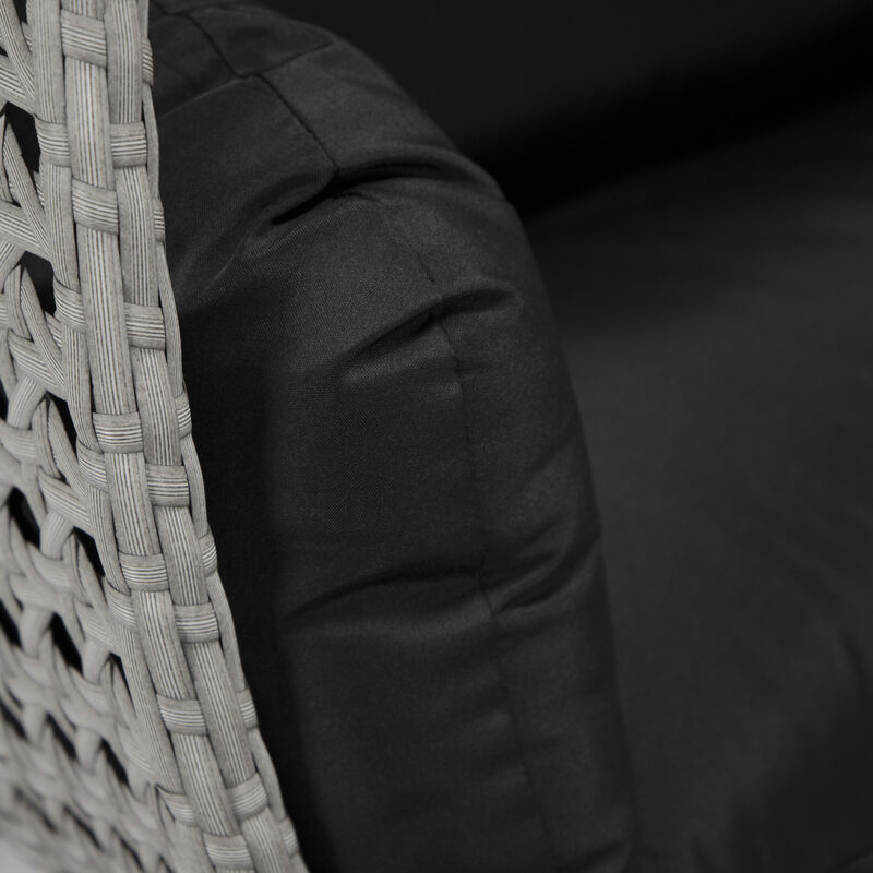 LeisureMod Mendoza Moder Wicker Hanging 2 person Egg Swing Chair Removable Cushion