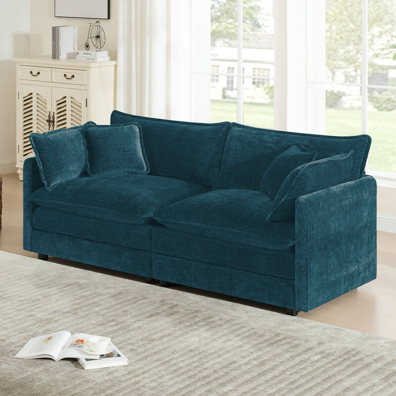 Crokud Modern Fabric Loveseat Sofa image number 3