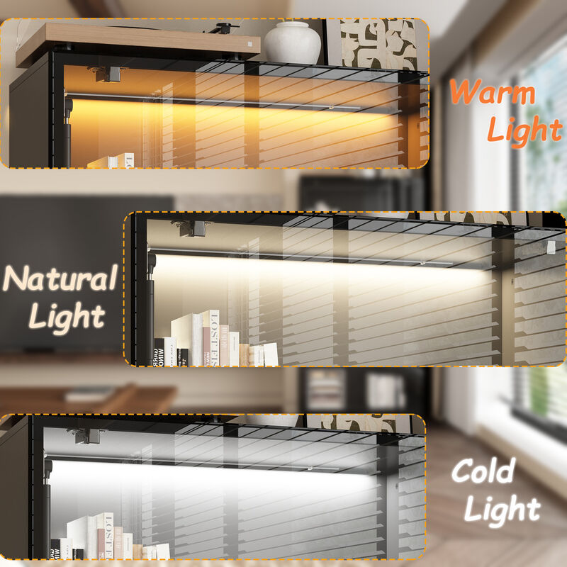 FUFU&GAGA White Mdf 4-Shelf Bookcase with Doors (31.5-in W x 63-in H x 15.7-in D),White