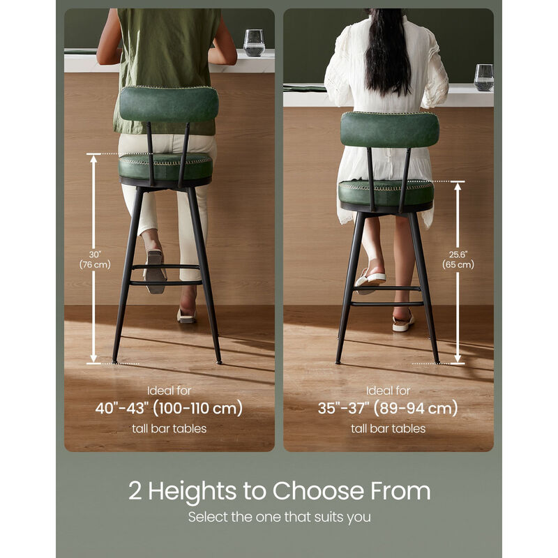 Comfortable Bar Stools Set of 2 for Dining Room or Counter Seating