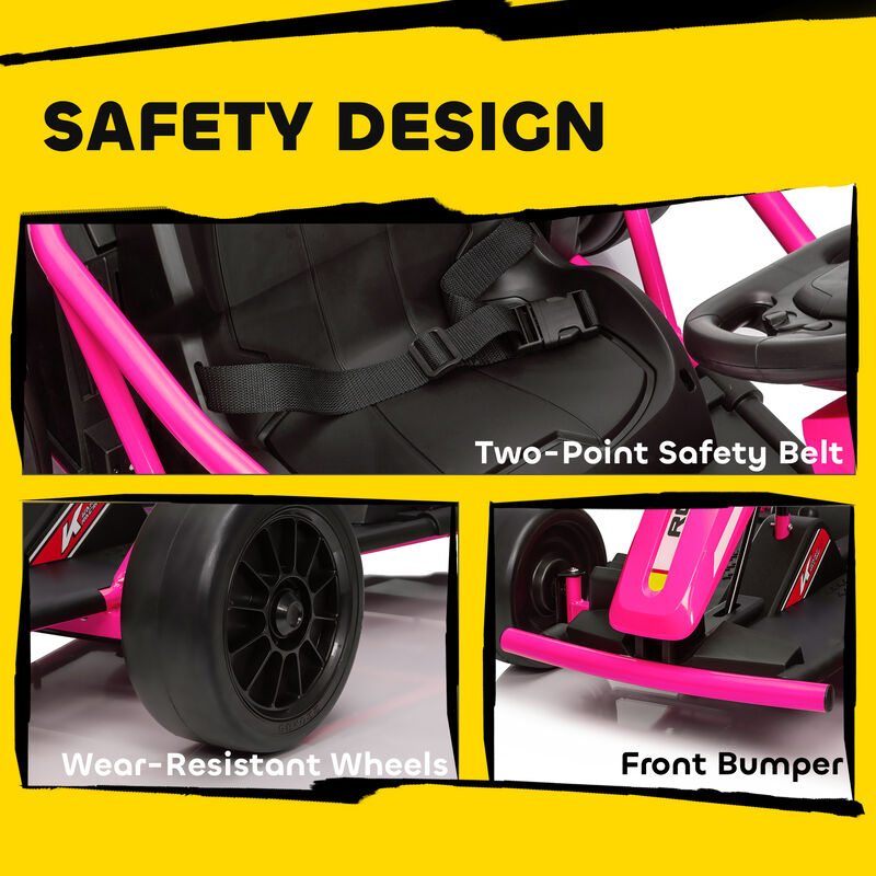 BreeBe 24V 7AH Kids Electric Go Kart, 8.1 MPH Battery Powered Drift Kart with Dual Motors, Soft Start image number 7