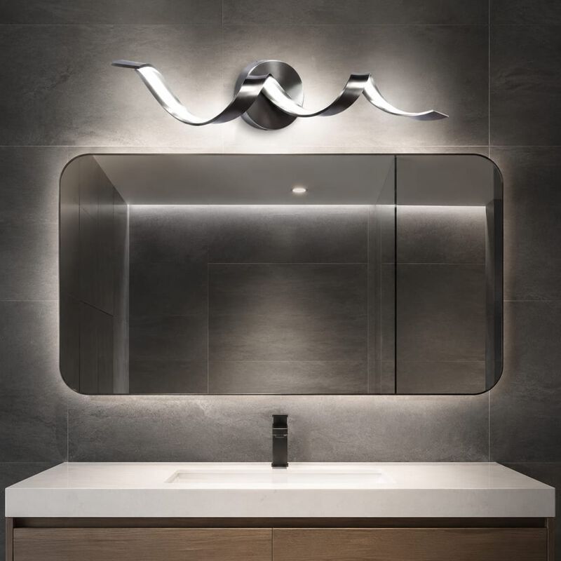 ELEMENT ACE Dimmable Spiral Design LED Bathroom Vanity Light Wall Mount Fixture for Bathrooms, Hallways, and Living Spaces image number 2