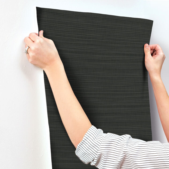 Down To Earth Charcoal Striated Wallpaper