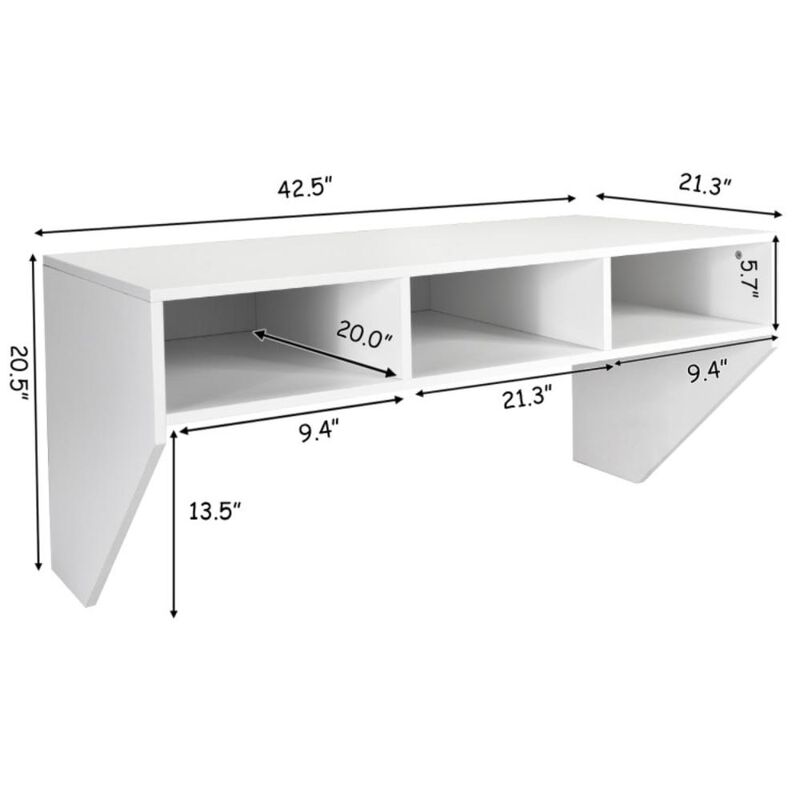 Hivvago Wall Mounted Floating Computer Table Desk Storage Shelf