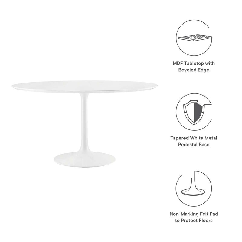 Modway - Lippa 54" Round Wood Top Dining Table White