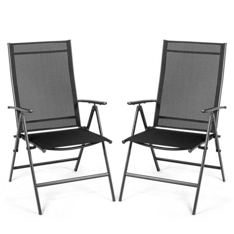 Hivvago Set of 2 Adjustable Portable Patio Folding Dining Chair Recliners