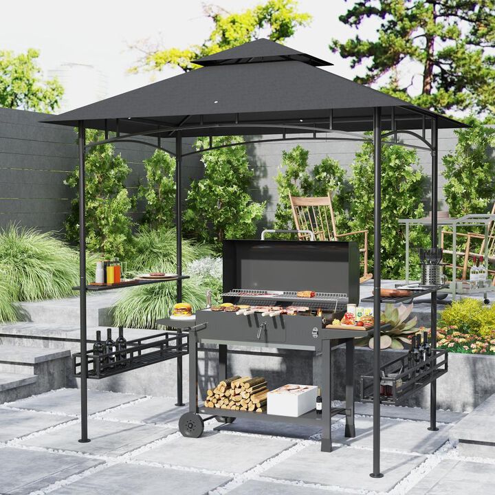 Hivvago 8x5 Barbecue Gazebo Shelter with Double Roof