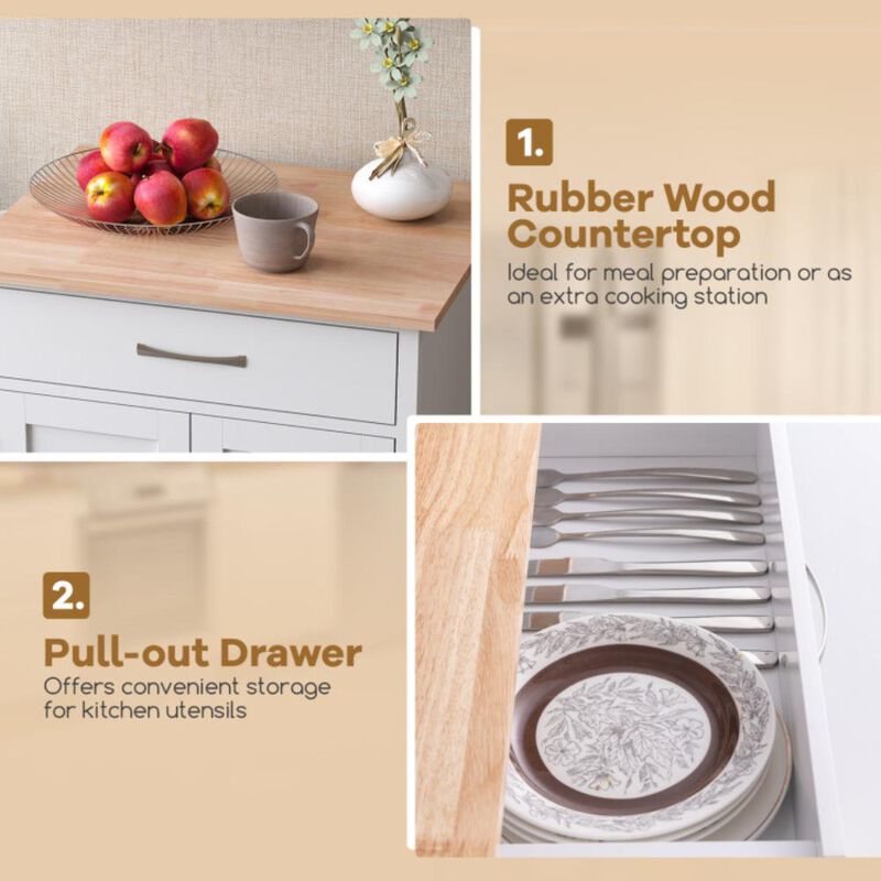 Hivvago Rolling Kitchen Island Cart with Drawer and Towel Rack