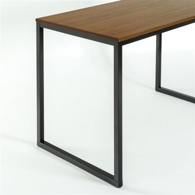 Modern Home Office Desk with Metal Frame & Wood Table Top