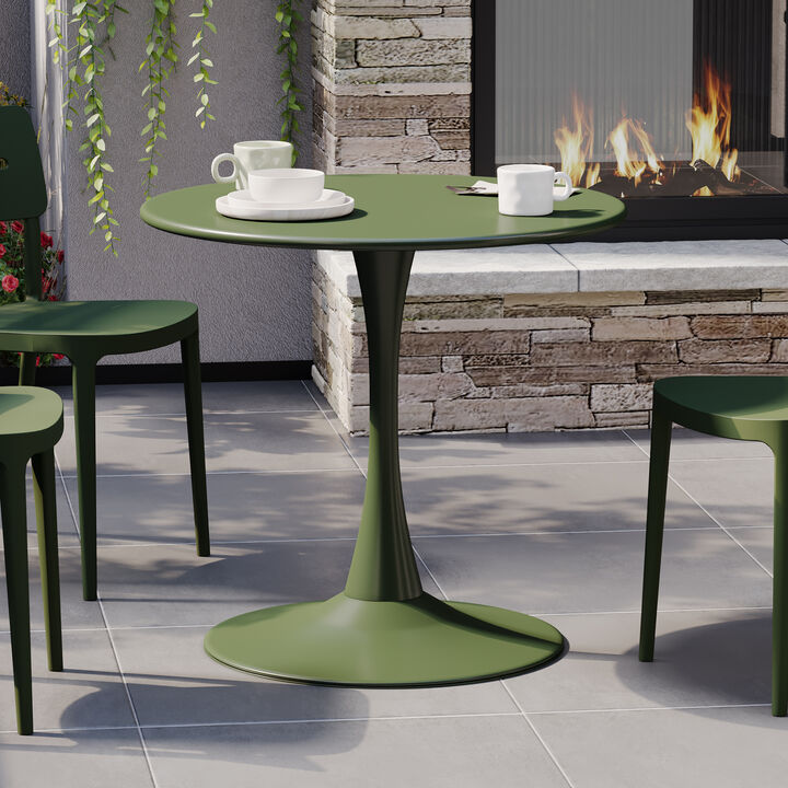 WestinTrends 31.5" Round Outdoor Indoor Metal Cocktail Dining Table