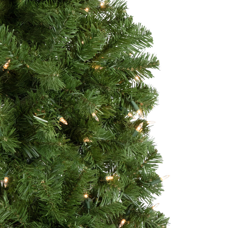 7.5' Pre-Lit Hazelton Spruce Pencil Artificial Christmas Tree  Clear Lights