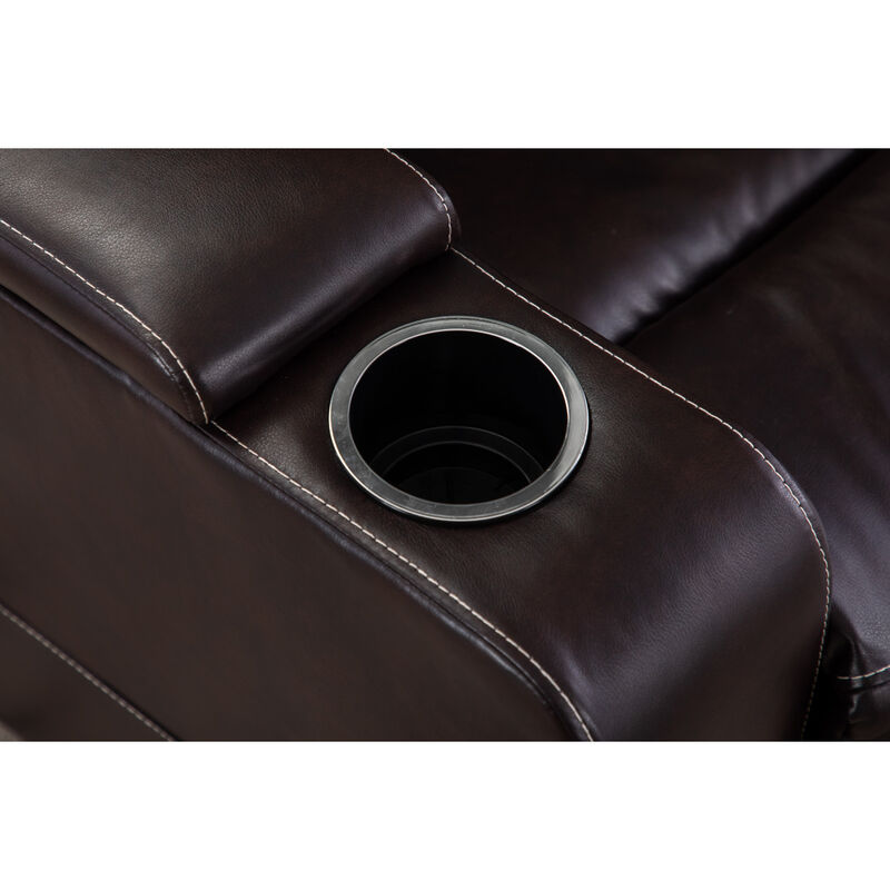Design PU Material With Cup Hold Storage USB Recliner