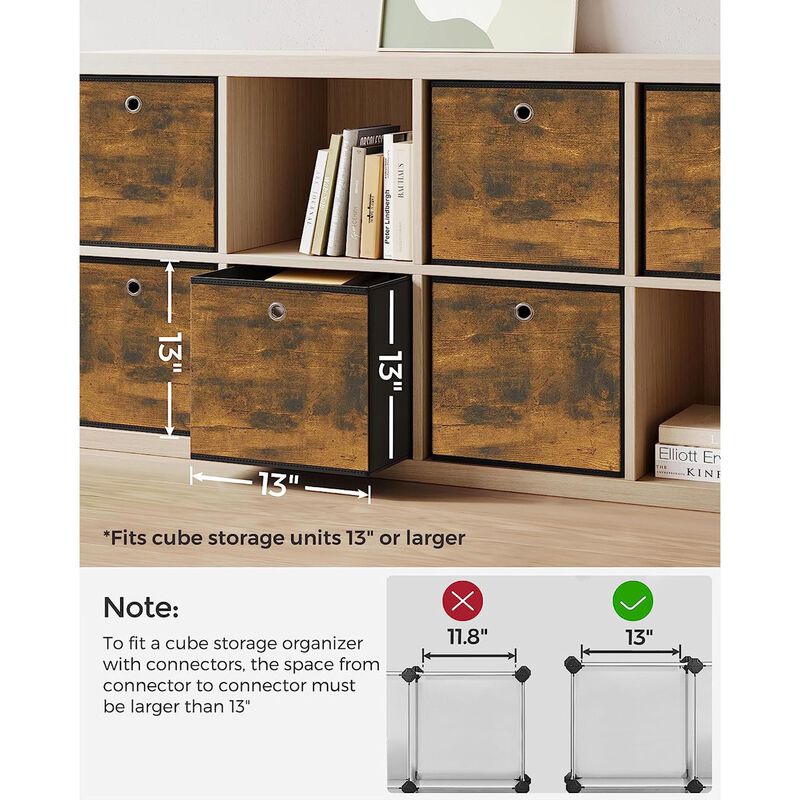 Foldable Storage Organizer Boxes &ndash; Set of 6 Storage Cubes for Clothes