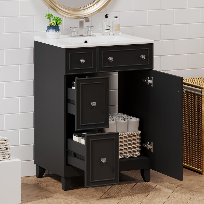 Merax Bathroom Vanity Cabinet with Ceramic Sink
