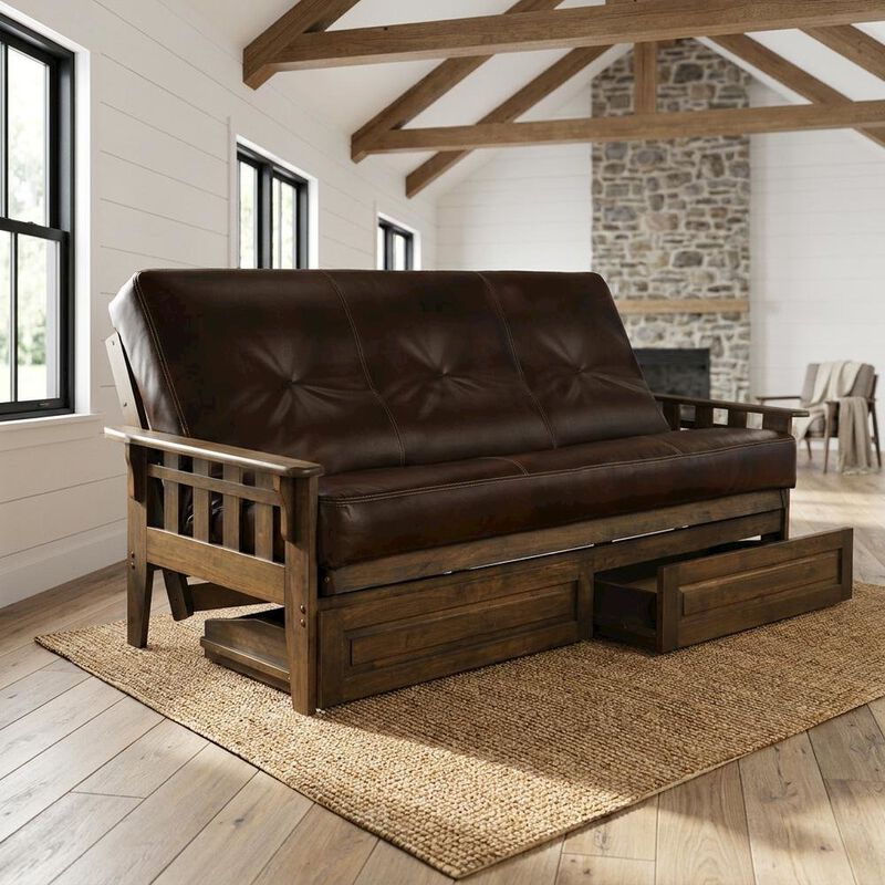 Tucson Frame-Rustic Walnut Finish-Oregon Trail Java Mattress-Storage Drawers image number 8